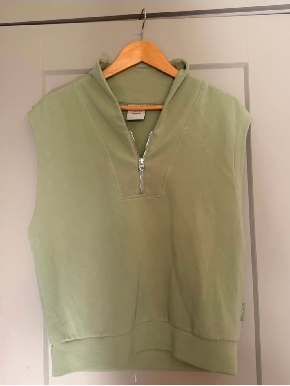 Varley Sleeveless Half-Zip Vest in Sage